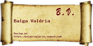 Balga Valéria névjegykártya